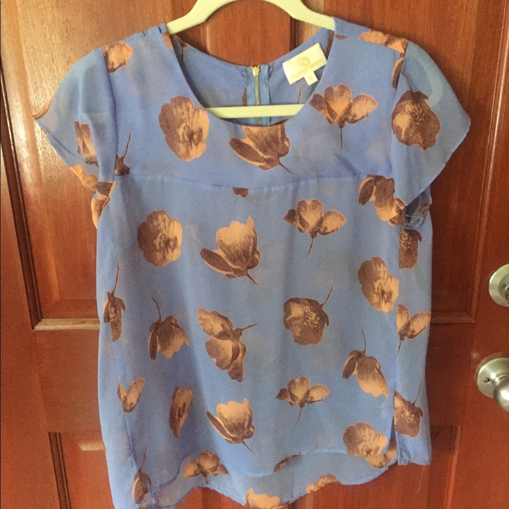 Sheer Floral Tunic Blouse